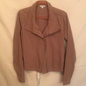 James Perse tan khaki motto jacket pockets stretch
